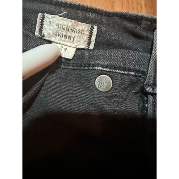 Madewell 9" High-Rise Skinny Jeans in Berkeley Black: Button-Through Edition Sz - Picture 4 of 9